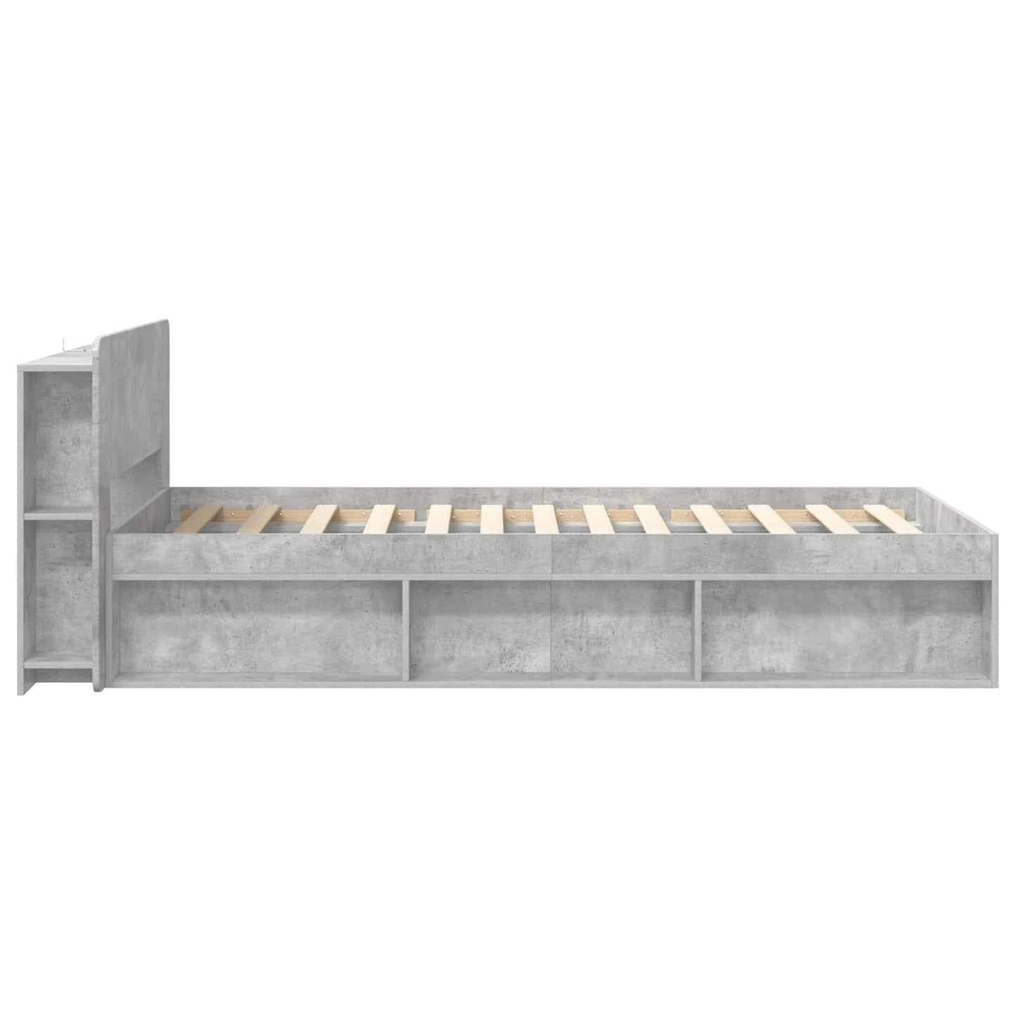 Sengestel med opbevaring Betongrå 80 x 200 cm Konstrueret træ