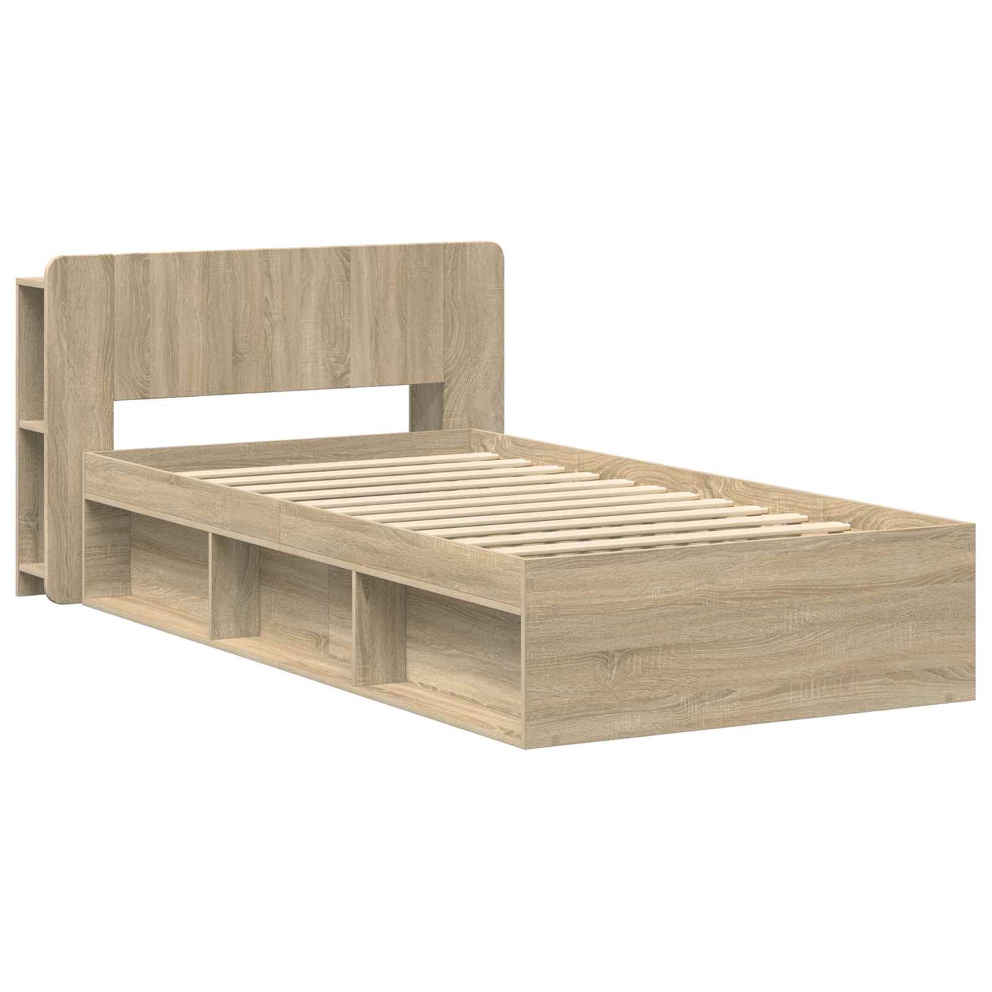 Sengestel med opbevaring Sonoma-eg 80 x 200 cm Konstrueret træ