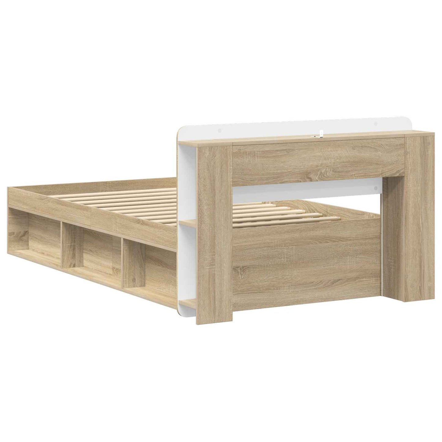 Sengestel med opbevaring Sonoma-eg 80 x 200 cm Konstrueret træ