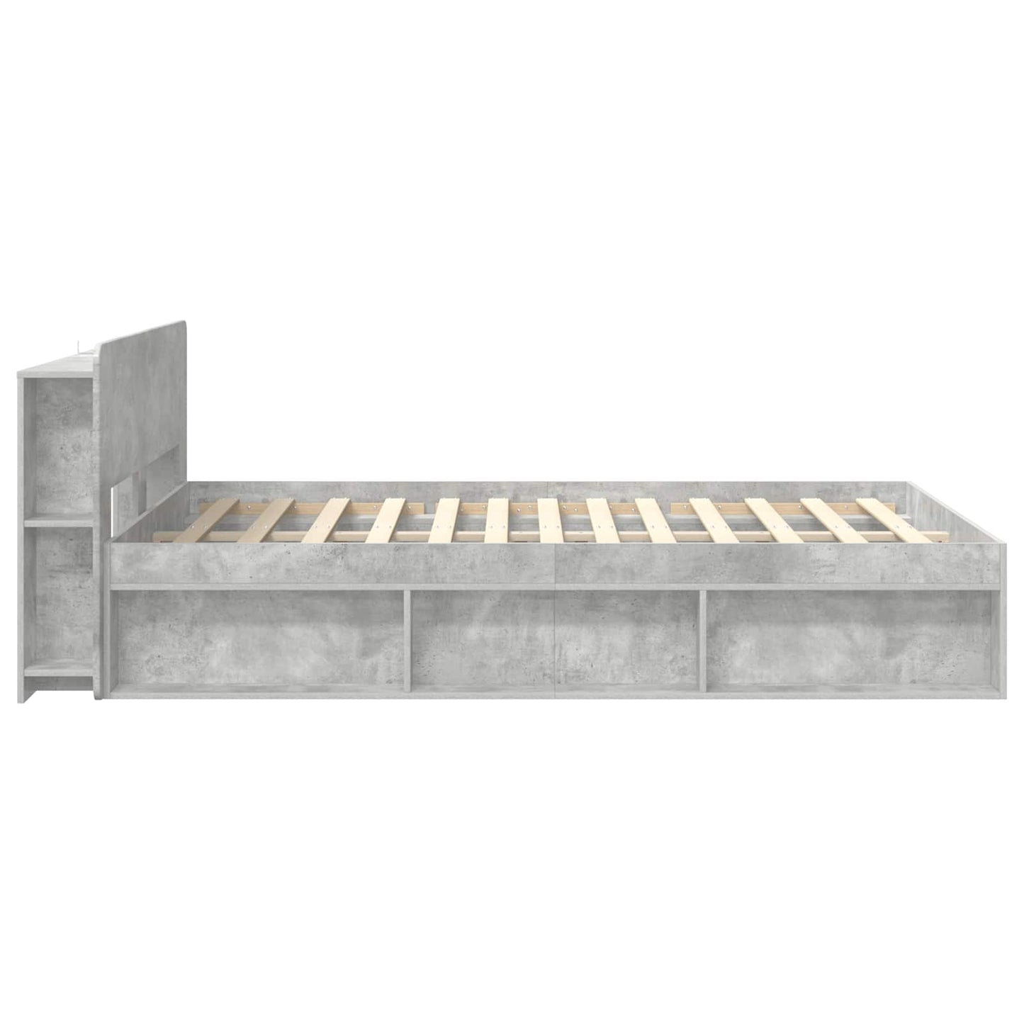 Sengestel med opbevaring Betongrå 140 x 200 cm Konstrueret træ
