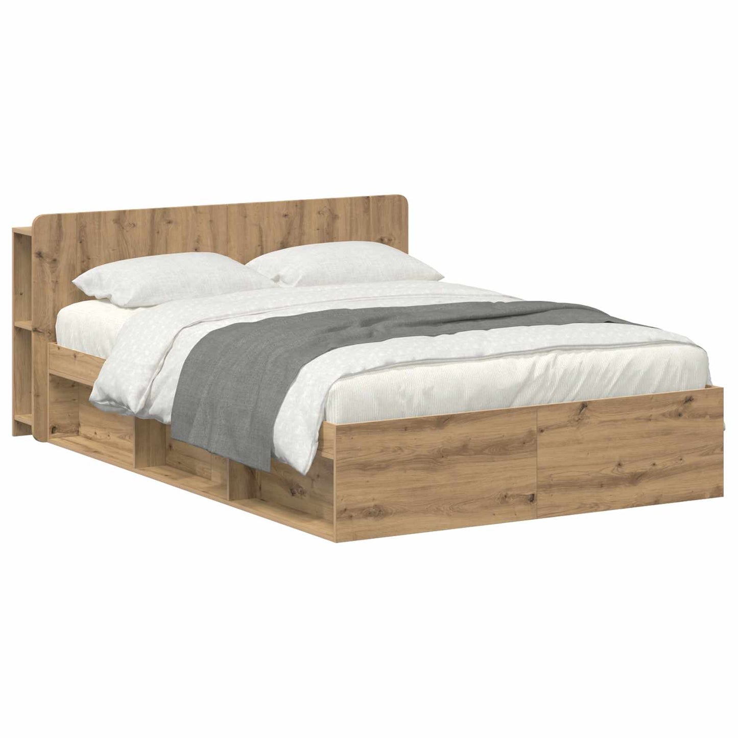 Sengestel med opbevaring med hovedgærde Artisan-eg 150 x 200 cm