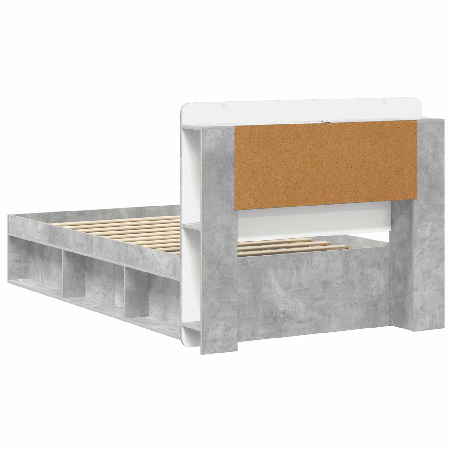 Sengestel med opbevaring Betongrå 90 x 200 cm Konstrueret træ