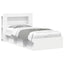 Sengestel med opbevaring Hvid 90 x 200 cm Konstrueret træ