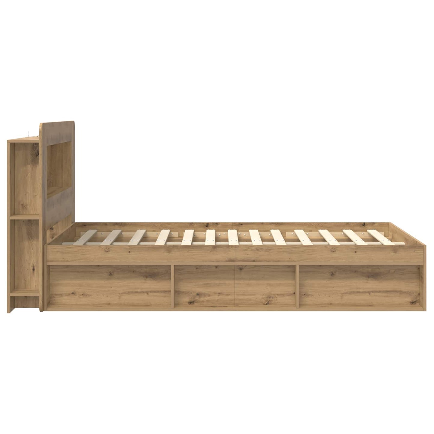 Sengestel med opbevaring med hovedgærde Artisan-eg 120 x 190 cm