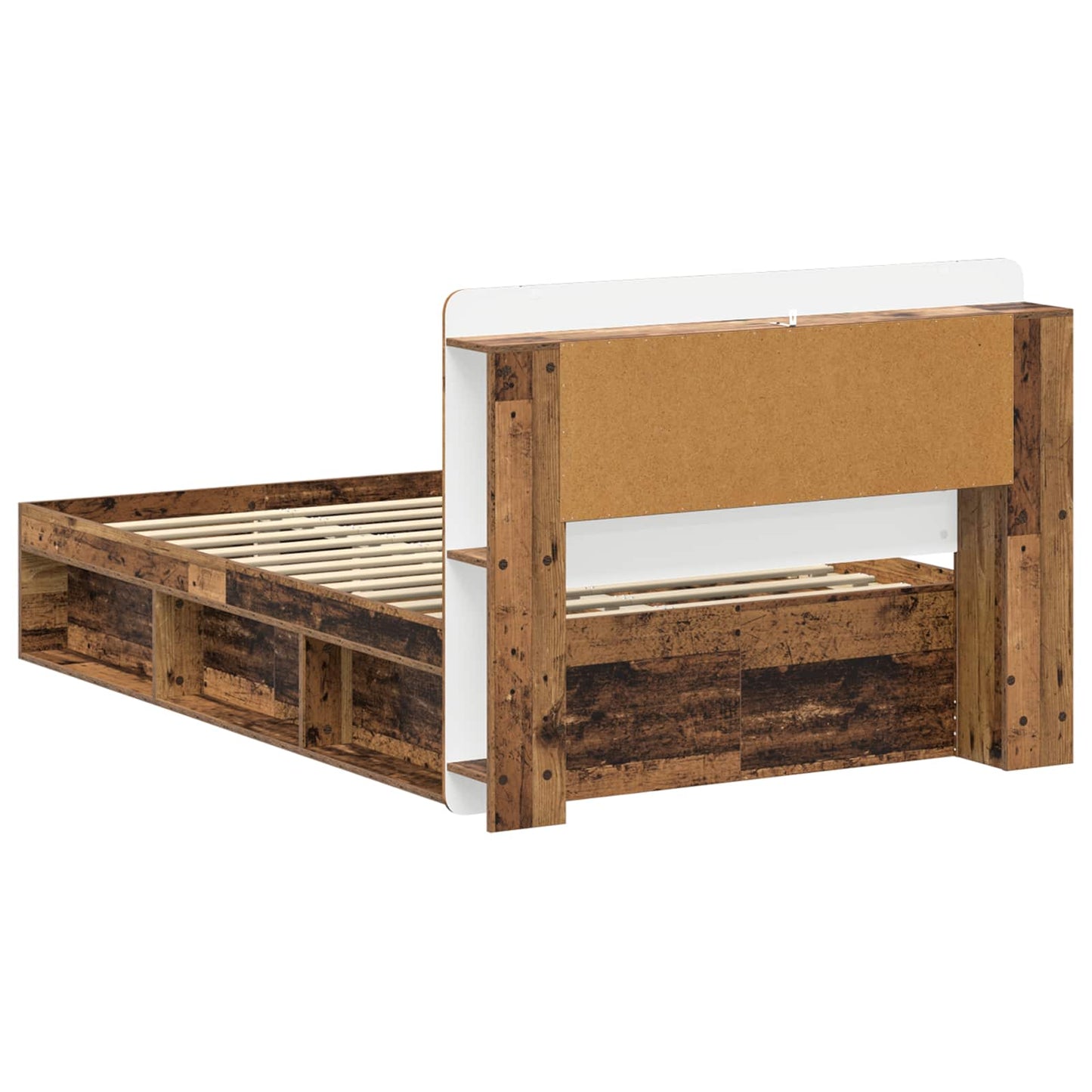 Sengestel med opbevaring Gammelt træ 120 x 200 cm