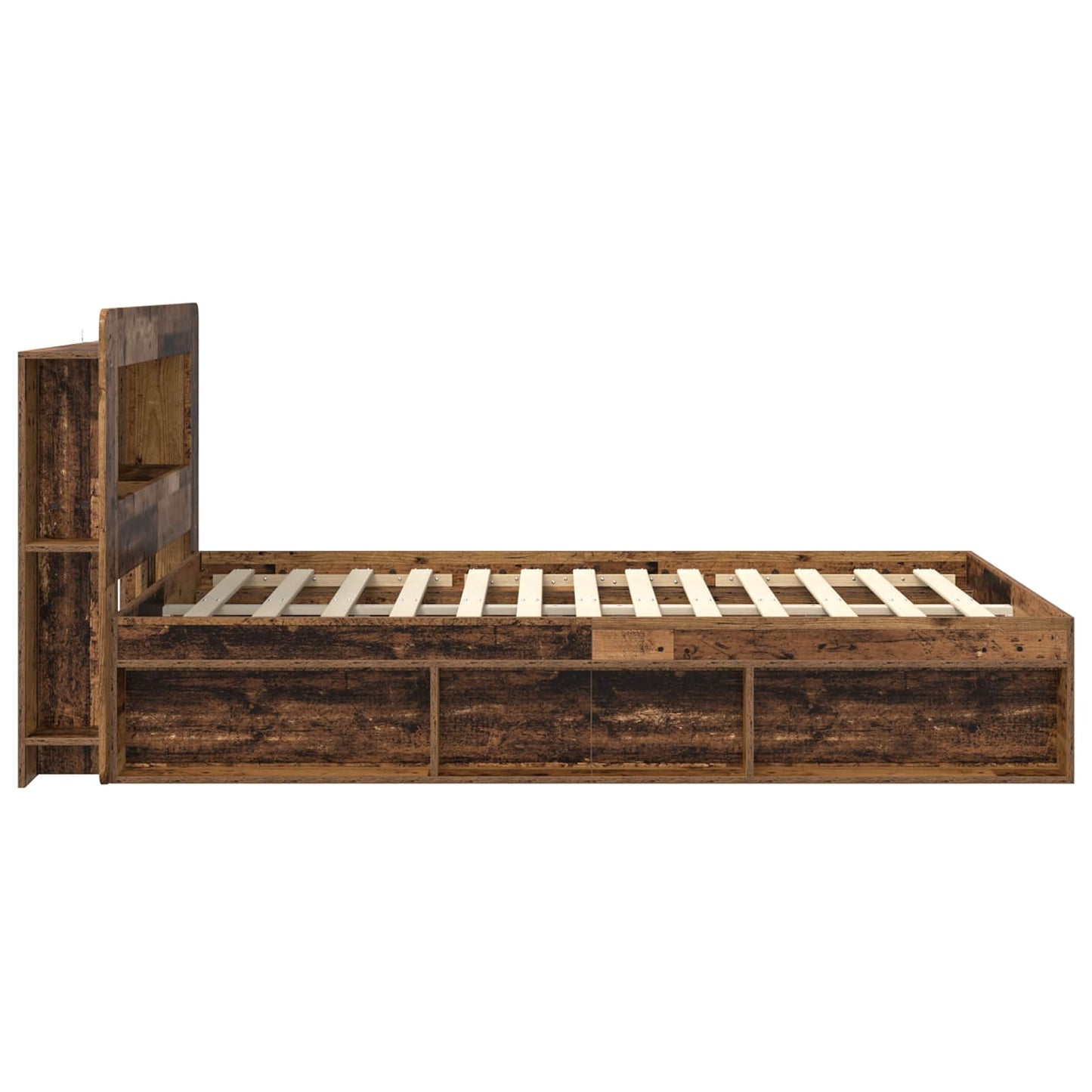 Sengestel med opbevaring Gammelt træ 140 x 190 cm