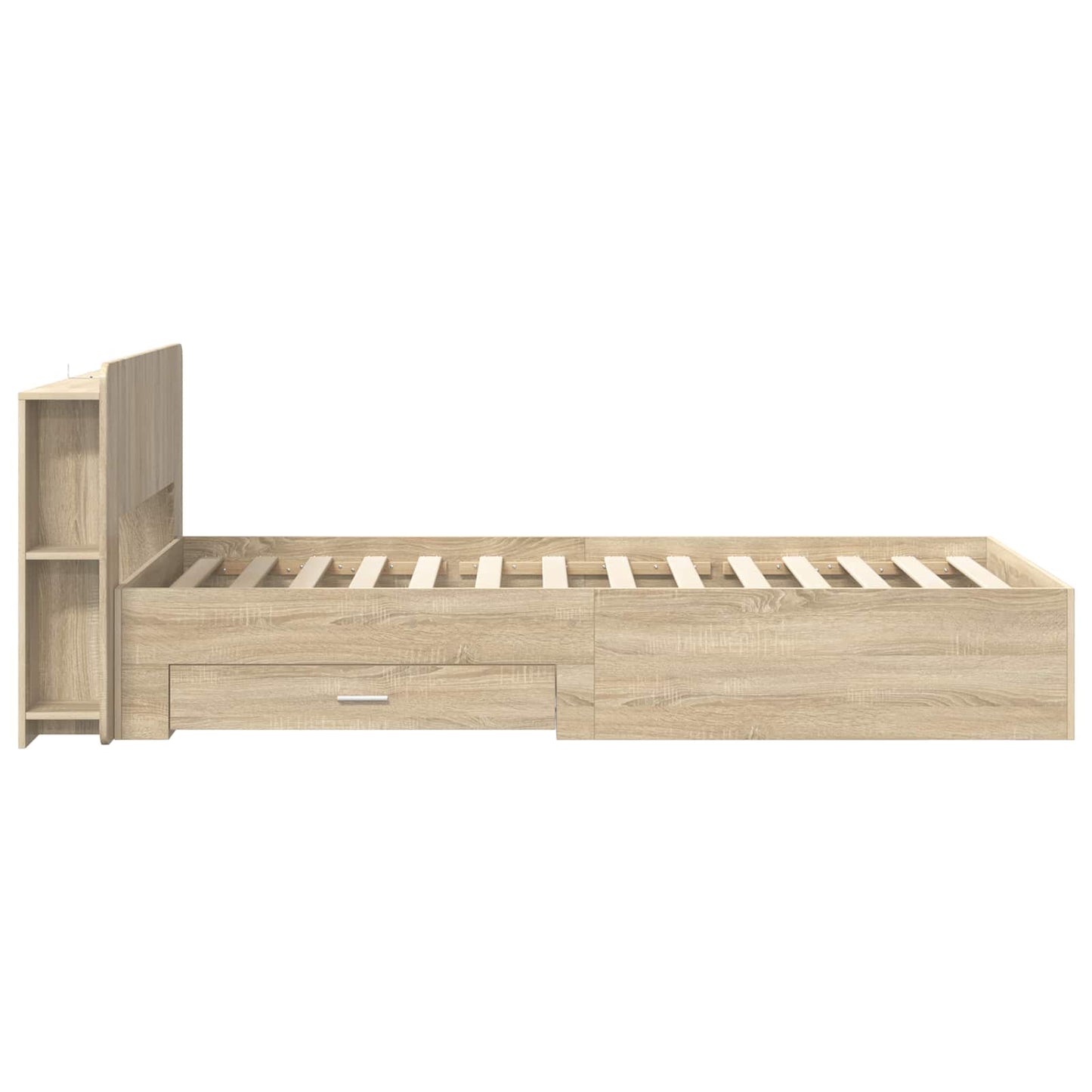 Sengestel med opbevaring Sonoma-eg 80 x 200 cm Konstrueret træ
