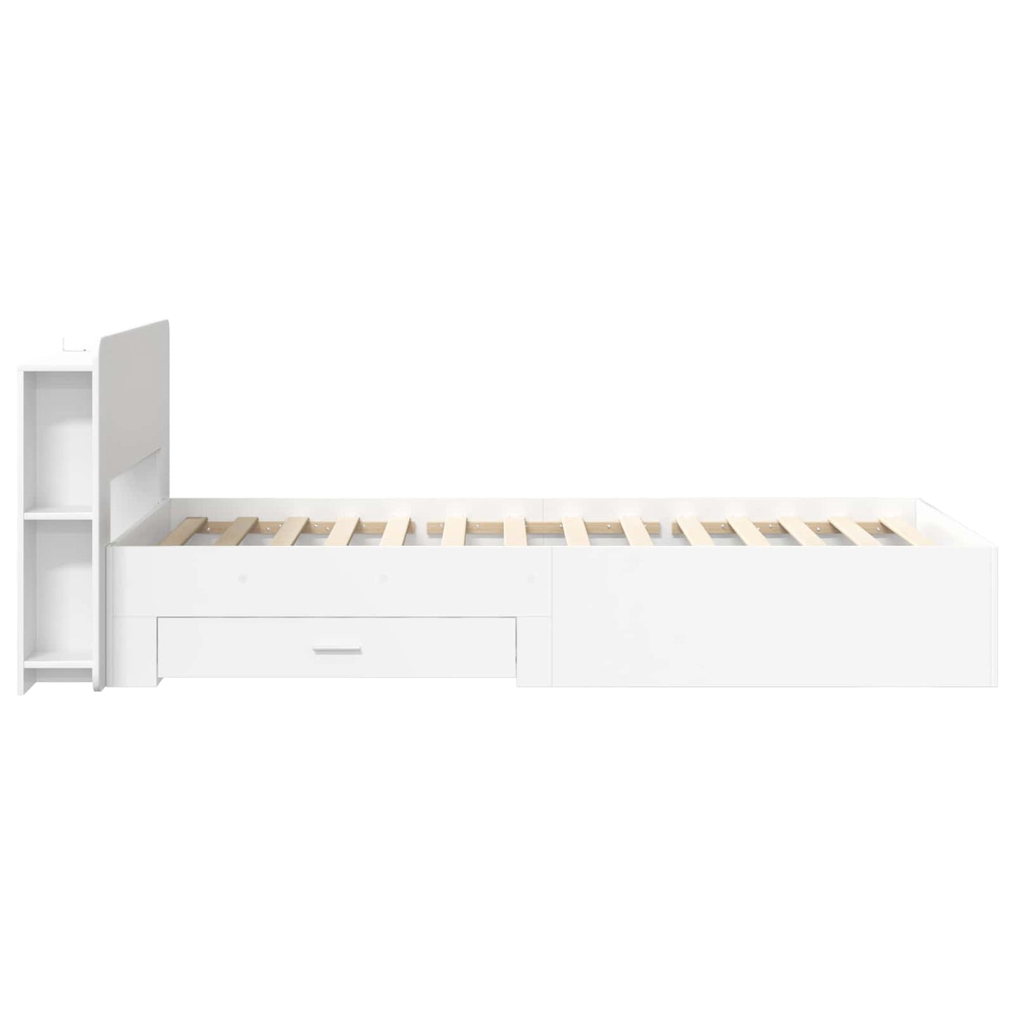 Sengestel med opbevaring Hvid 80 x 200 cm Konstrueret træ