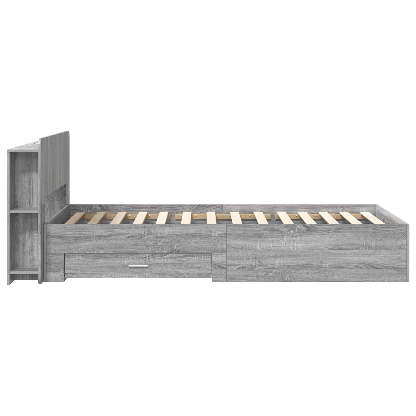 Sengestel med opbevaring Grå Sonoma 90 x 200 cm Konstrueret træ