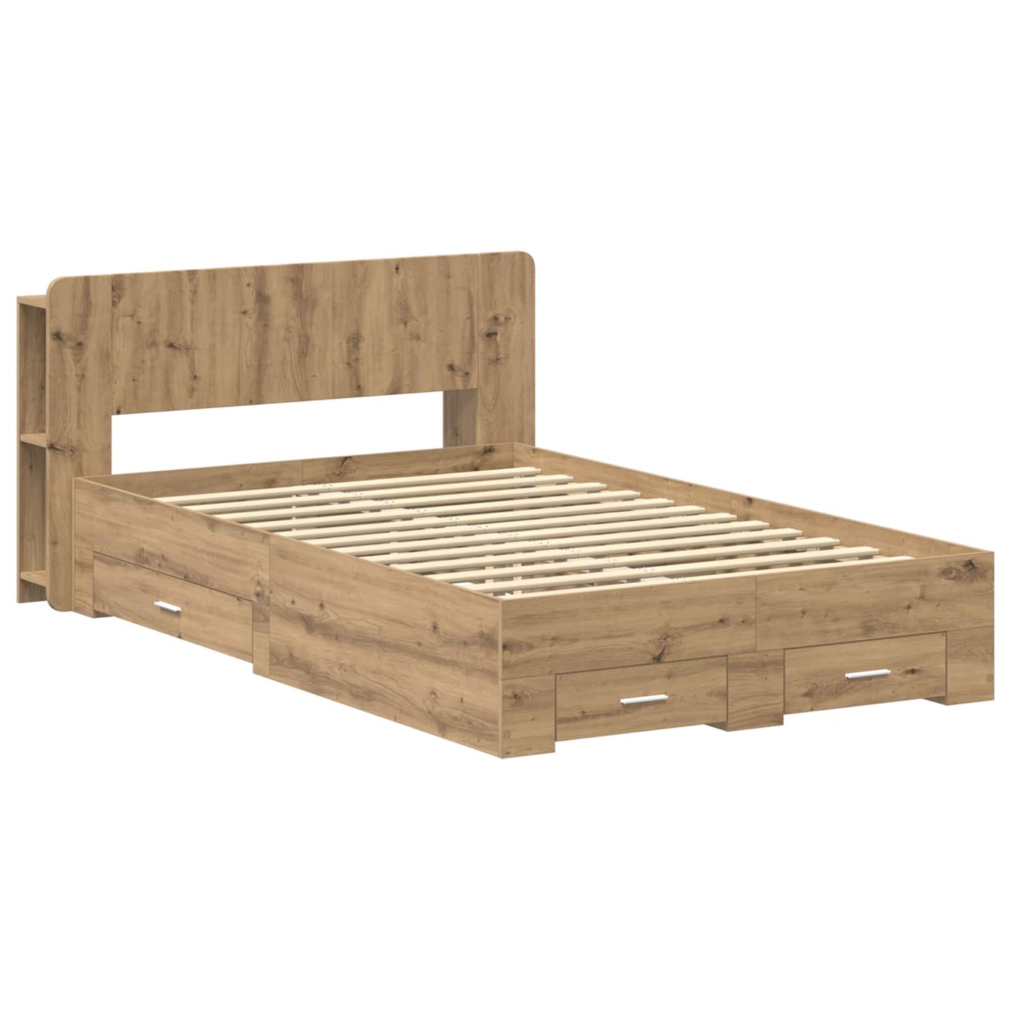 Sengestel med opbevaring med hovedgærde Artisan-eg 120 x 190 cm