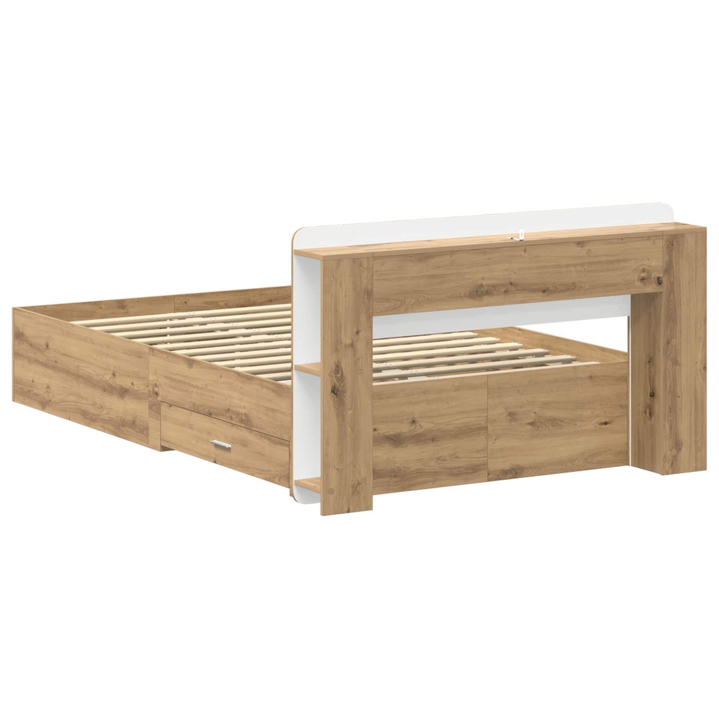Sengestel med opbevaring med hovedgærde Artisan-eg 120 x 190 cm
