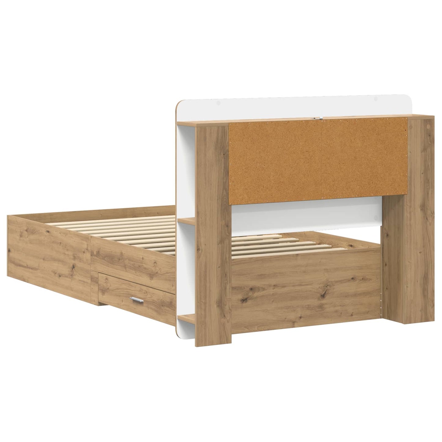 Sengestel med opbevaring med hovedgærde Artisan-eg 100 x 200 cm