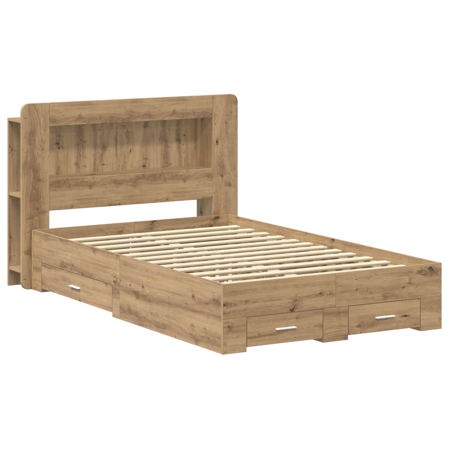 Sengestel med opbevaring med hovedgærde Artisan-eg 120 x 190 cm