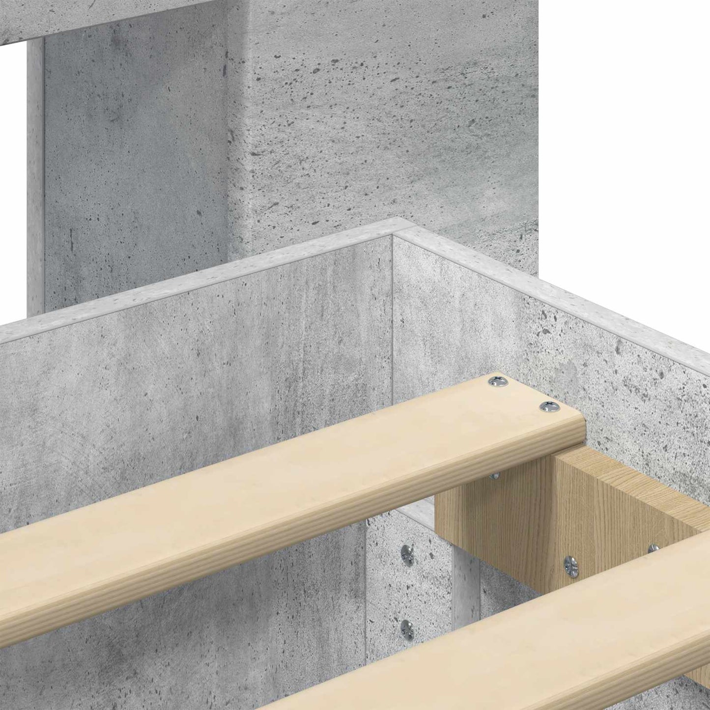 Sengestel med opbevaring Betongrå 150 x 200 cm Konstrueret træ