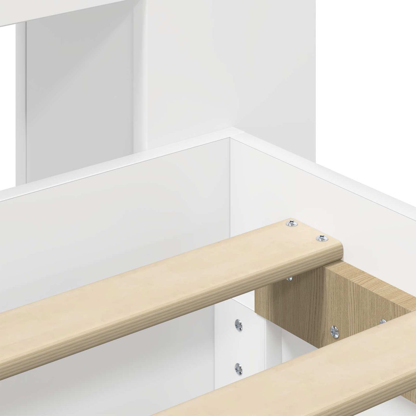 Sengestel med opbevaring Hvid 150 x 200 cm Konstrueret træ