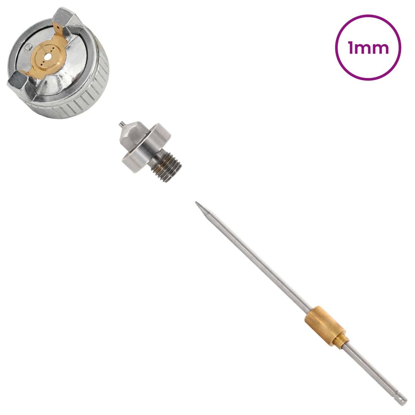 HVLP spraypistol dyse 0,8 mm Dyse Sølv Rustfrit stål