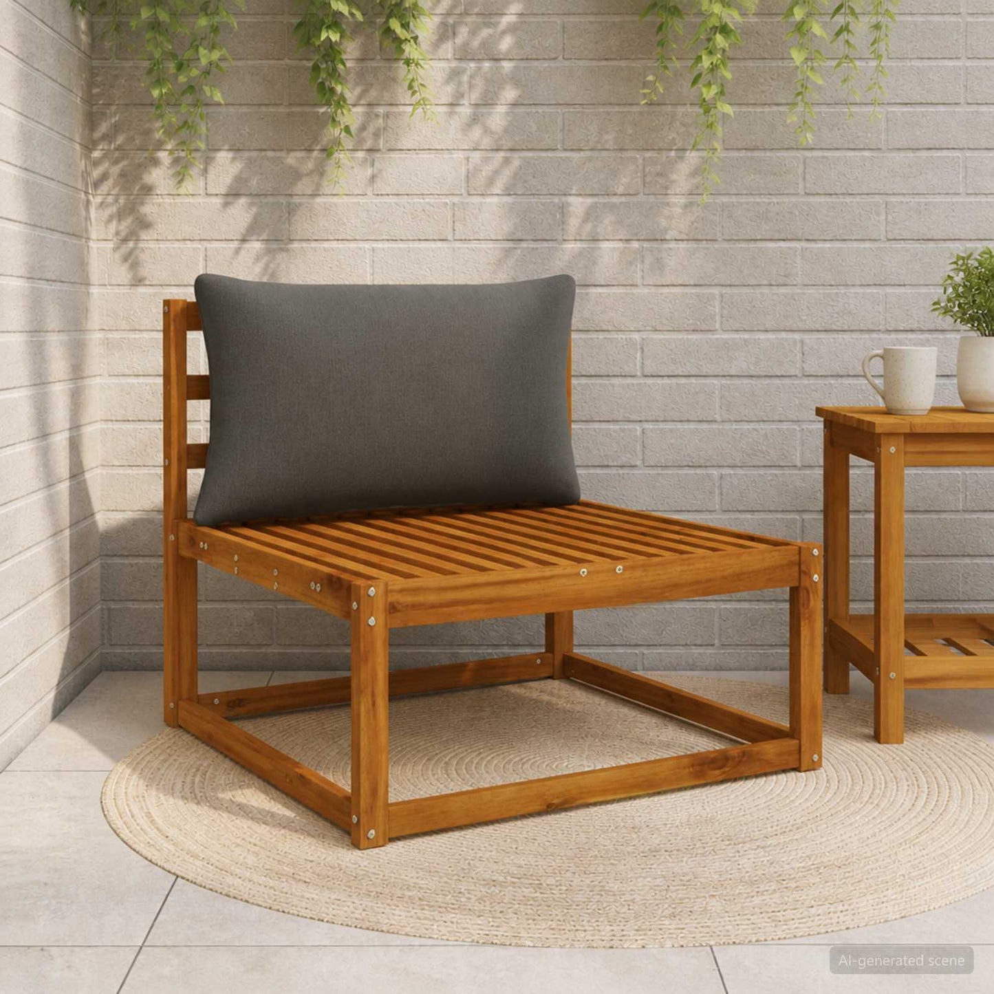 1-delte rygpuder PUTTEN 100% polyester Antracit 70 x 40 x 15 cm