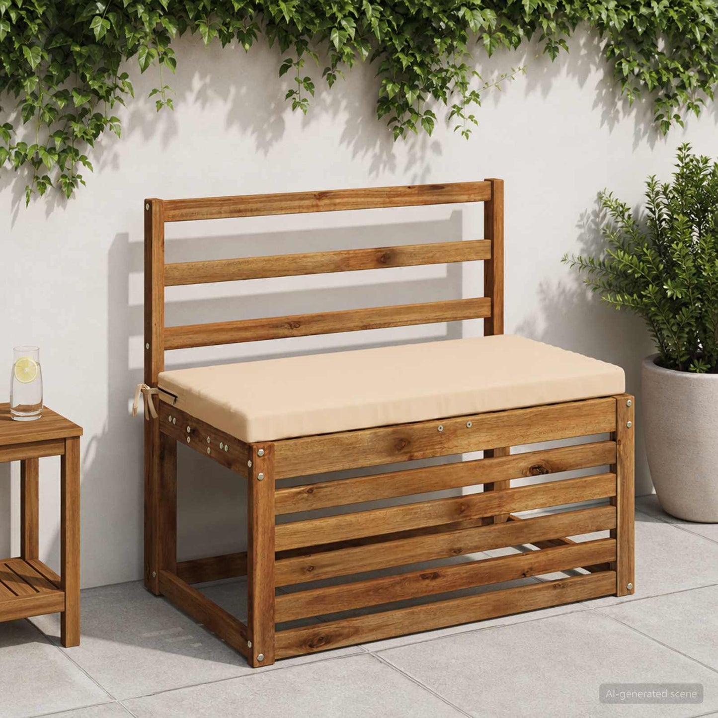 Bænkpude SOEST 100% polyester Cremefarvet 80 x 40 x 5 cm