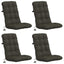 4-delt højt rygstol puder VIANEN 4 pcs 100% polyester Antracit