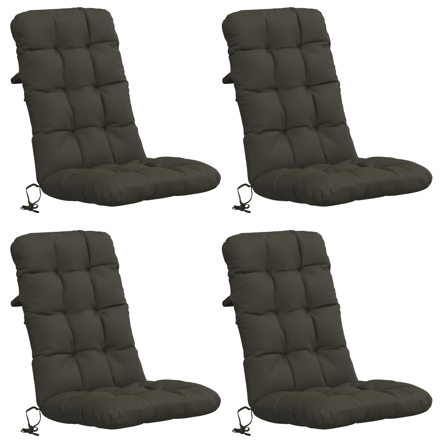 4-delt højt rygstol puder VIANEN 4 pcs 100% polyester Antracit