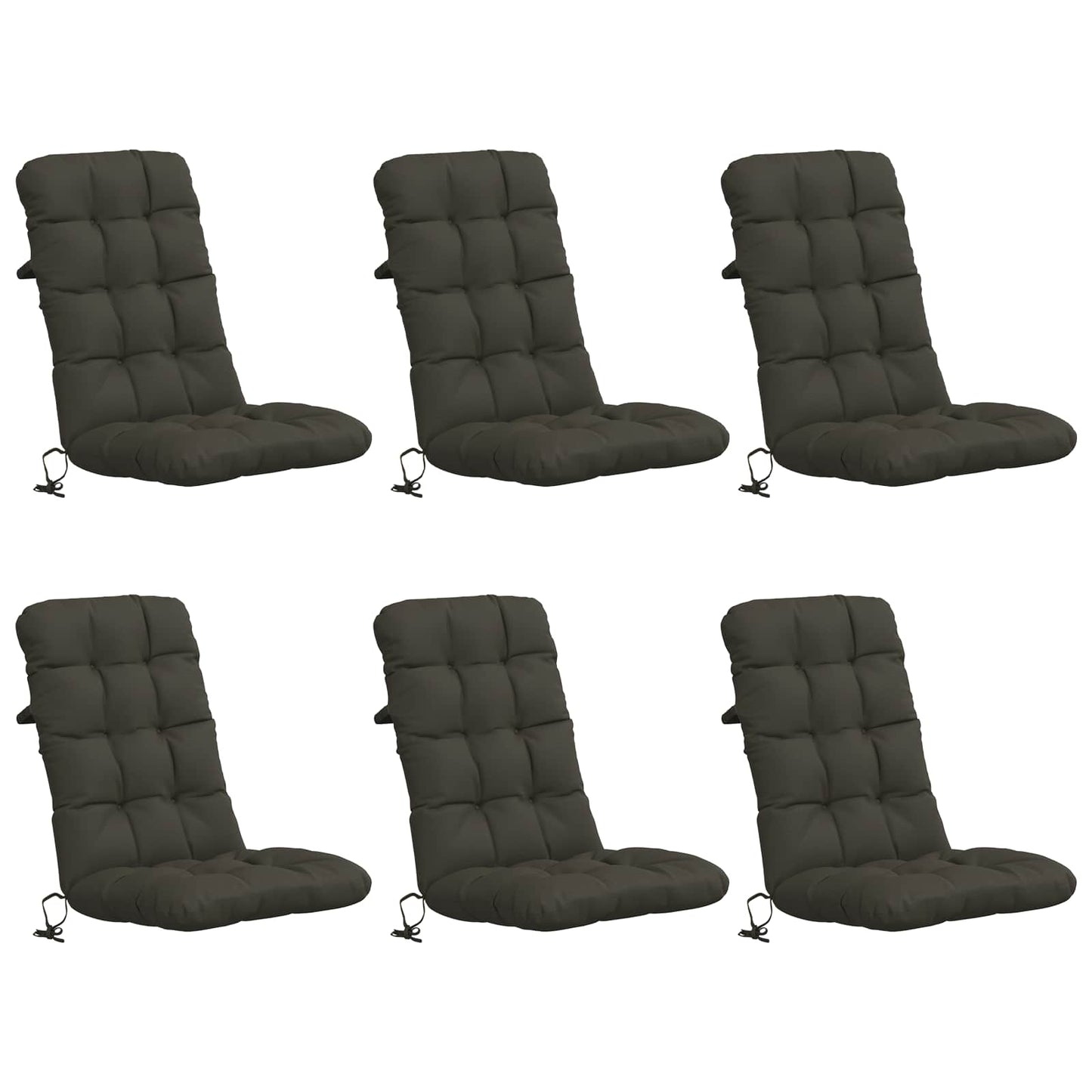 6-delt højt rygstol puder VIANEN 6 pcs 100% polyester Antracit