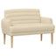 Lænestol med knap tufting Cremefarvet 116 x 67 x 80 cm Stof