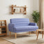 Lænestol med knap tufting Jeans blå 116 x 67 x 80 cm Stof