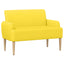Lænestol med knap tufting Lys Gul 116 x 67 x 81 cm Velourstof