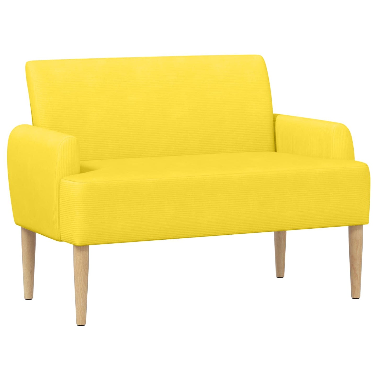 Lænestol med knap tufting Lys Gul 116 x 67 x 81 cm Velourstof
