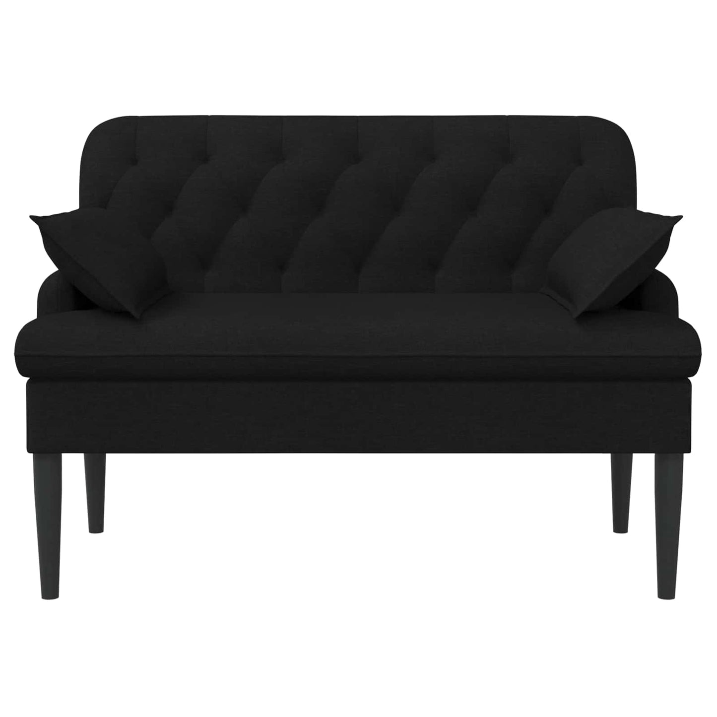 Lænestol med knap tufting Sort 111 x 68 x 80 cm Stof