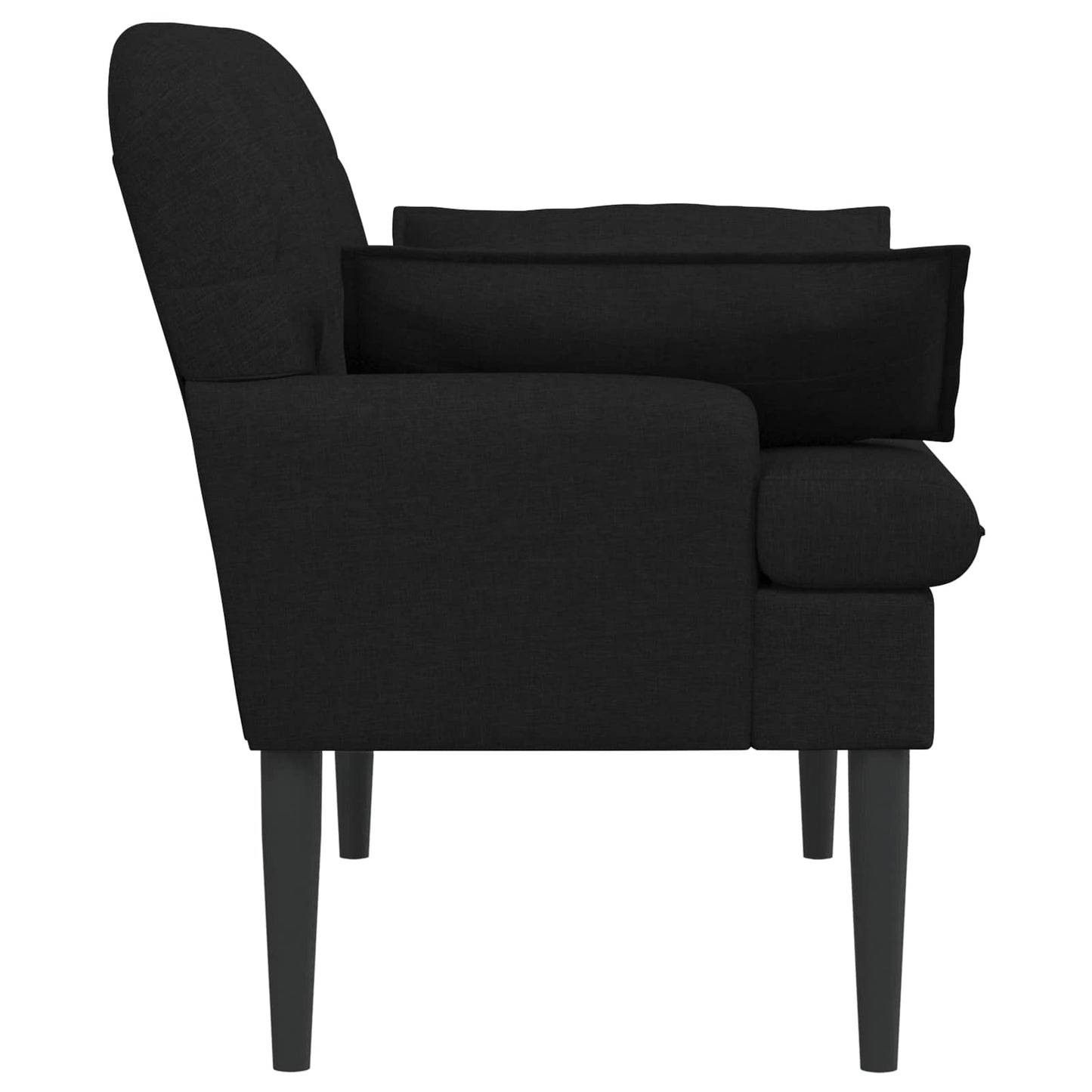 Lænestol med knap tufting Sort 111 x 68 x 80 cm Stof