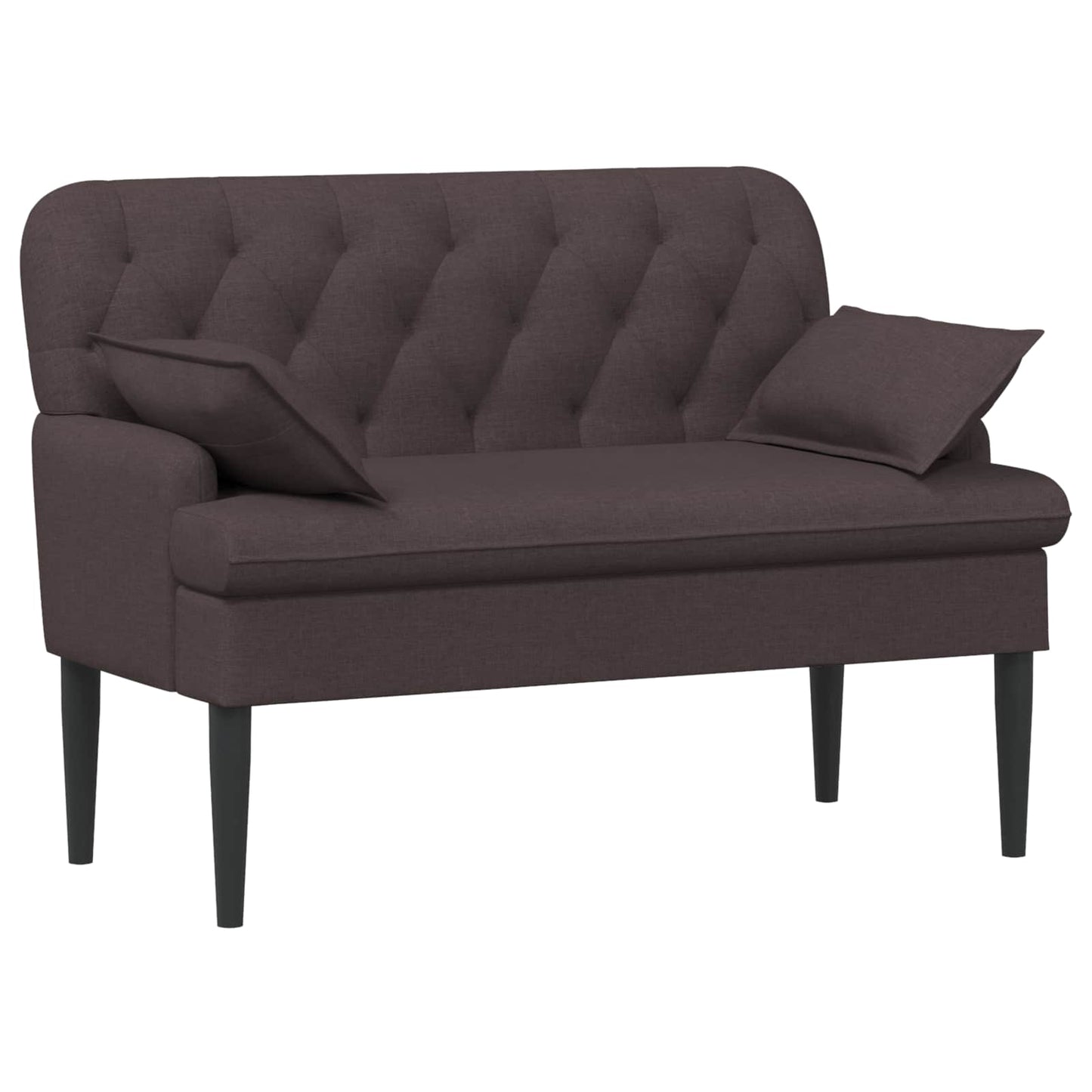 Lænestol med knap tufting Mørk Brun 111 x 68 x 80 cm Stof