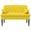 Lænestol med knap tufting Lys Gul 111 x 68 x 80 cm Stof