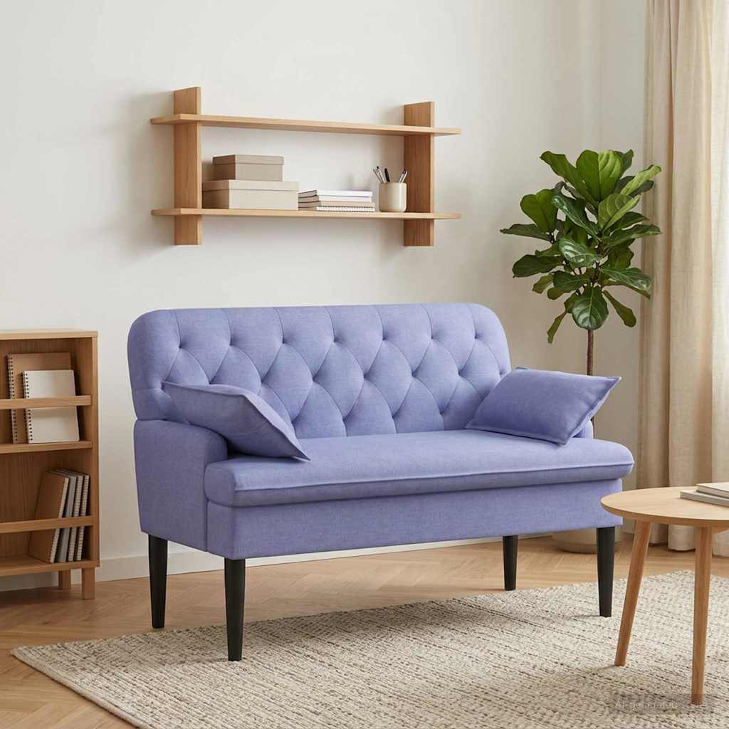 Lænestol med knap tufting Jeans blå 111 x 68 x 80 cm Stof