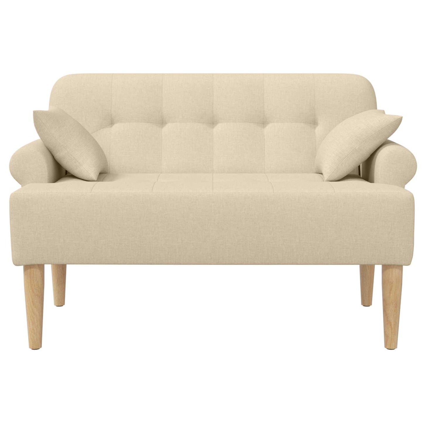 Lænestol med knap tufting Cremefarvet 120 x 65 x 79 cm Stof