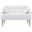Lænestol med knap tufting Hvid 120 x 65 x 79 cm Stof