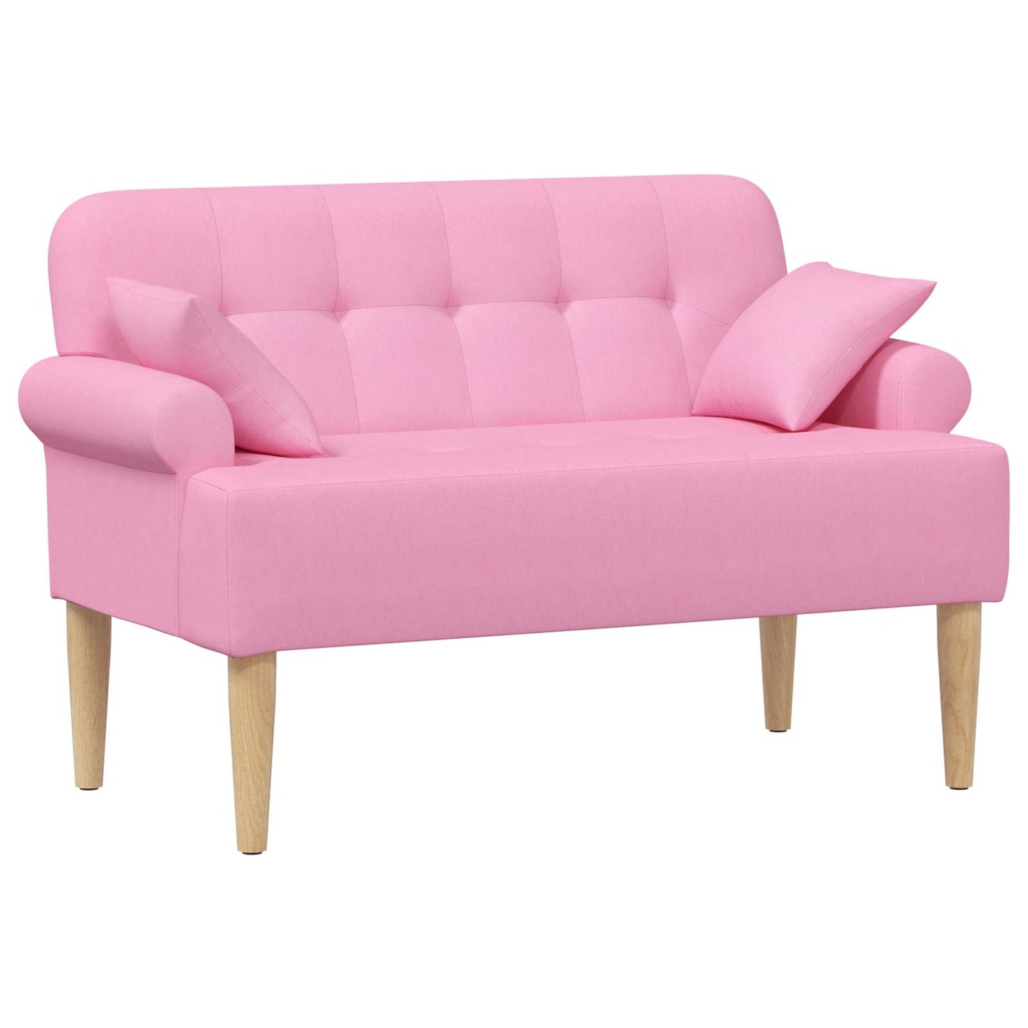 Lænestol med knap tufting Lyserød 120 x 65 x 79 cm Stof
