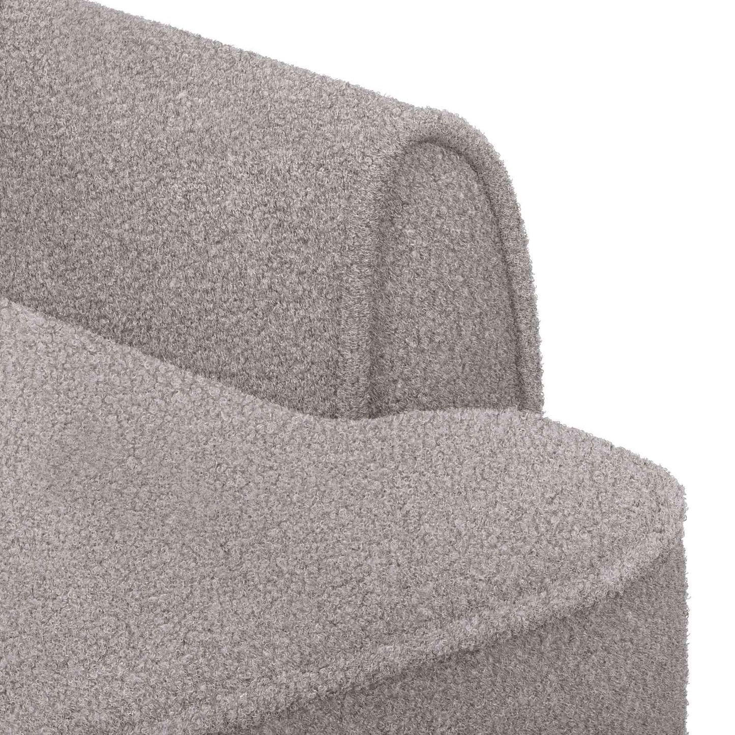 Lænestol med knap tufting Lysegrå 117 x 67 x 77 cm Bouclé