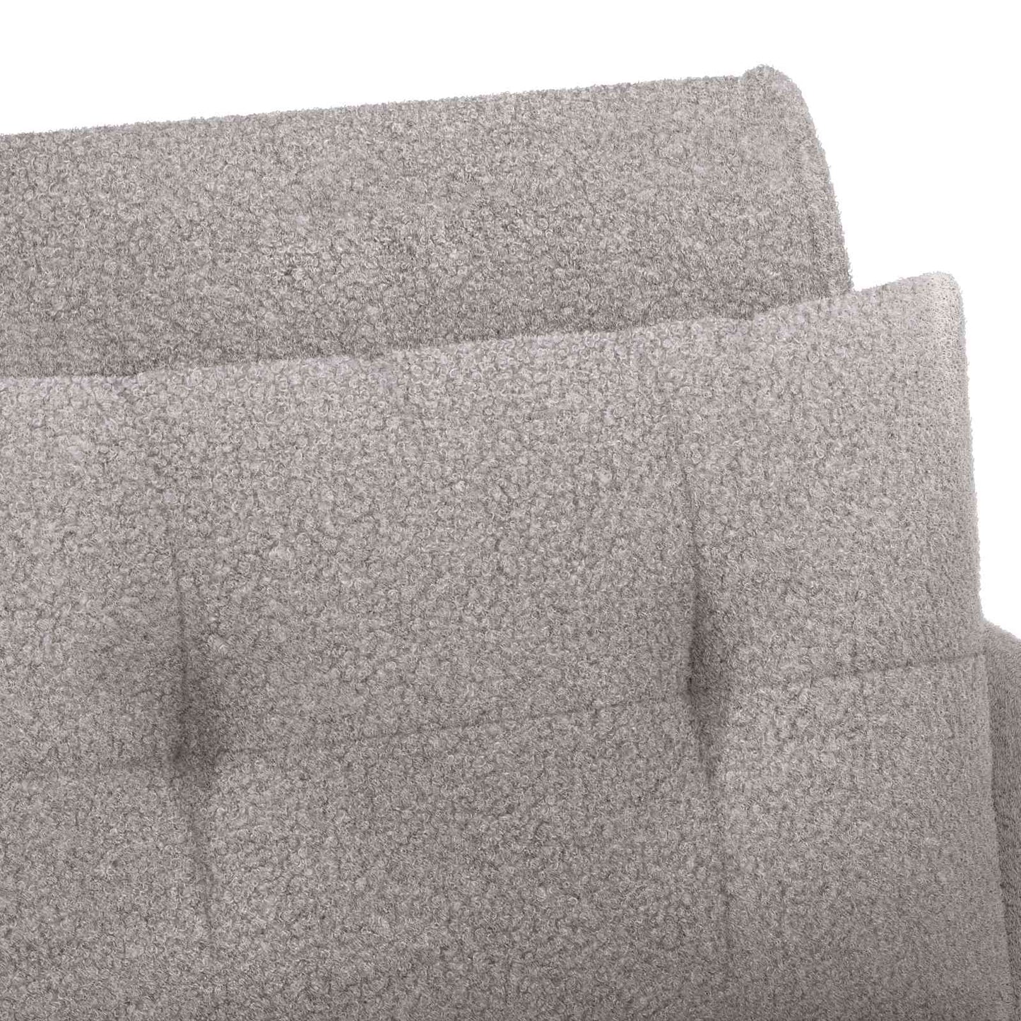 Lænestol med knap tufting Lysegrå 117 x 67 x 77 cm Bouclé