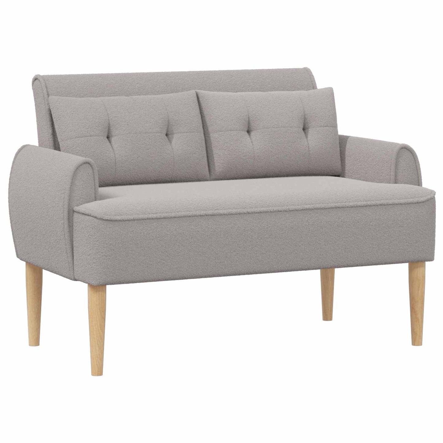 Lænestol med knap tufting Lysegrå 117 x 67 x 77 cm Bouclé