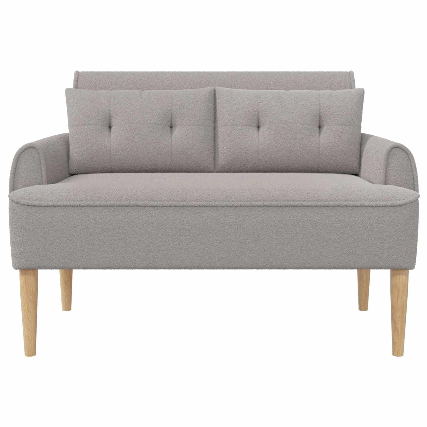 Lænestol med knap tufting Lysegrå 117 x 67 x 77 cm Bouclé