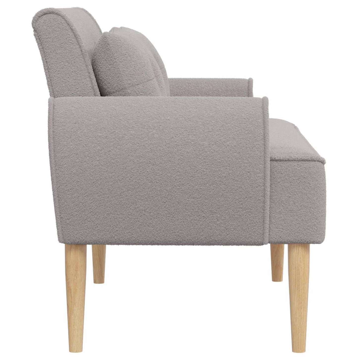 Lænestol med knap tufting Lysegrå 117 x 67 x 77 cm Bouclé