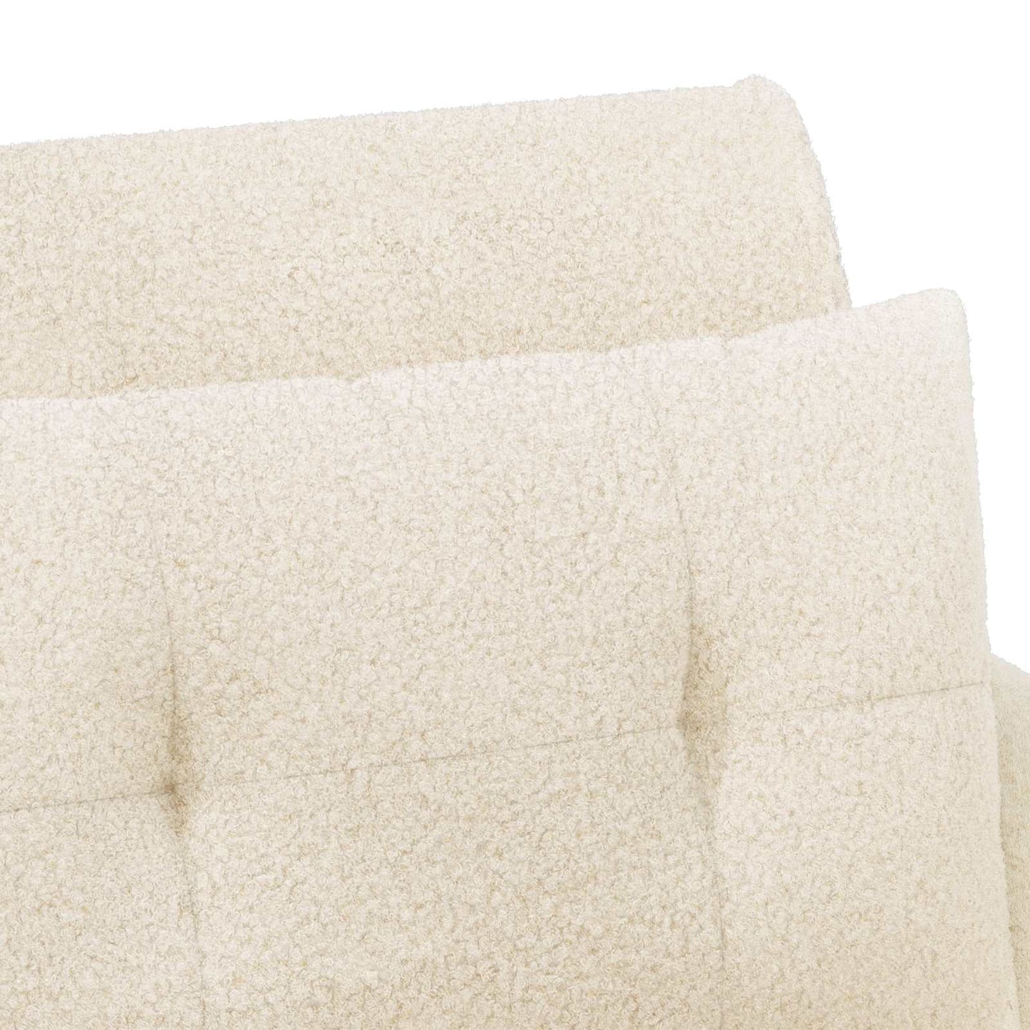 Lænestol med knap tufting Cremefarvet 117 x 67 x 77 cm Bouclé