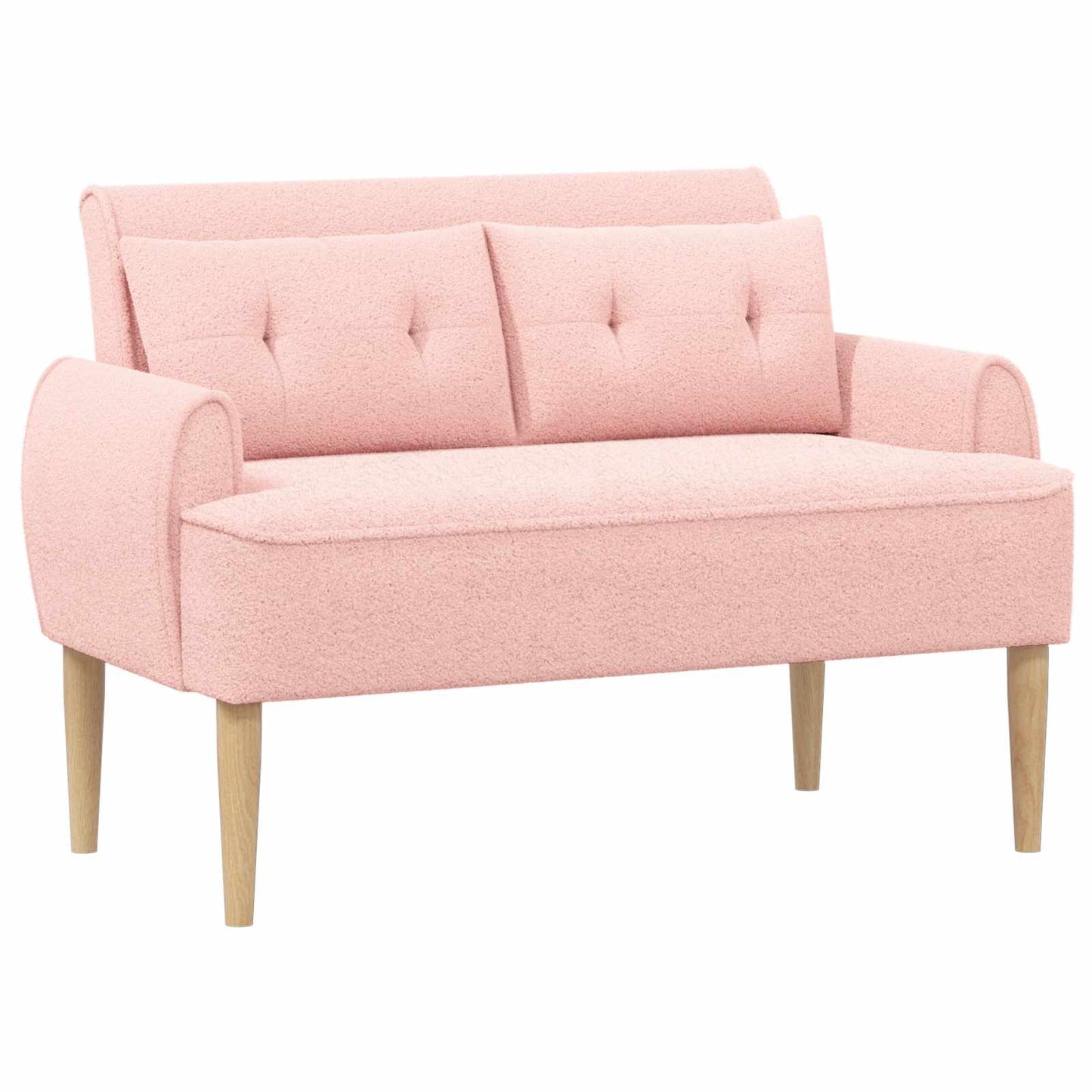 Lænestol med knap tufting Lyserød 117 x 67 x 77 cm Bouclé