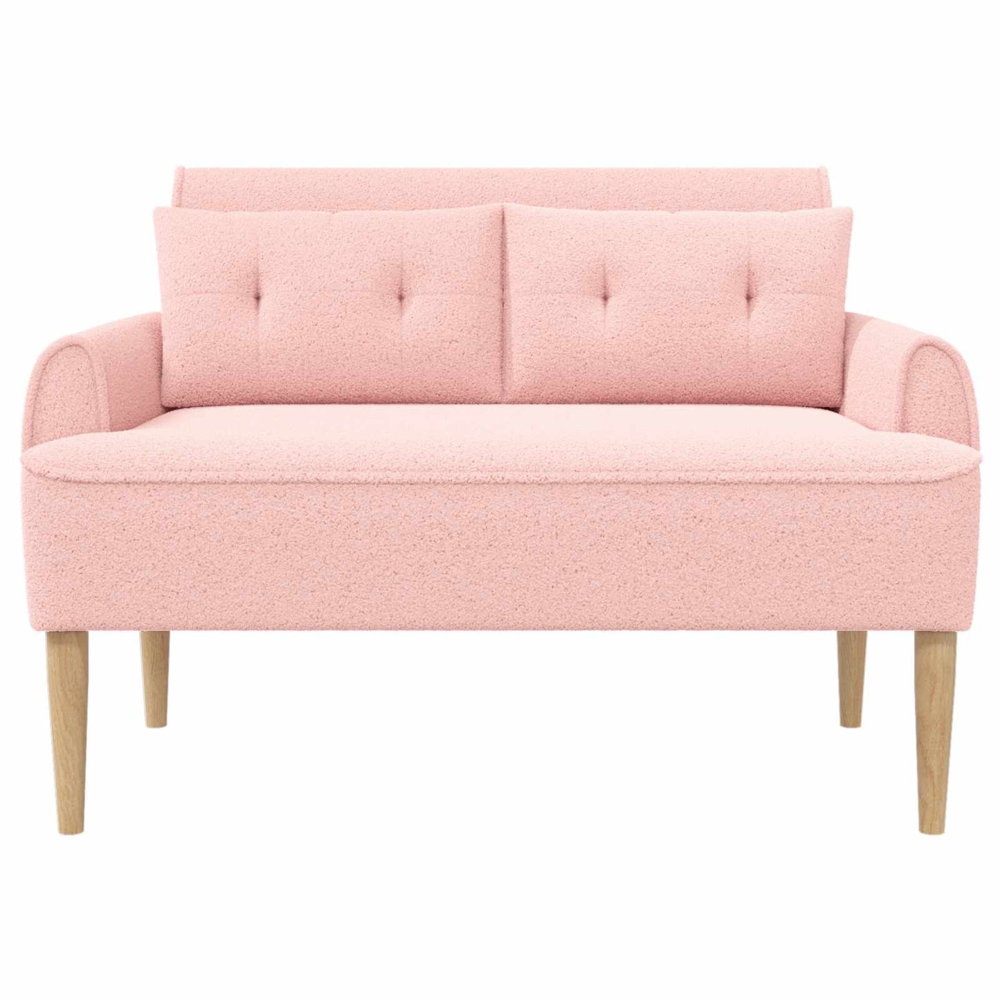 Lænestol med knap tufting Lyserød 117 x 67 x 77 cm Bouclé