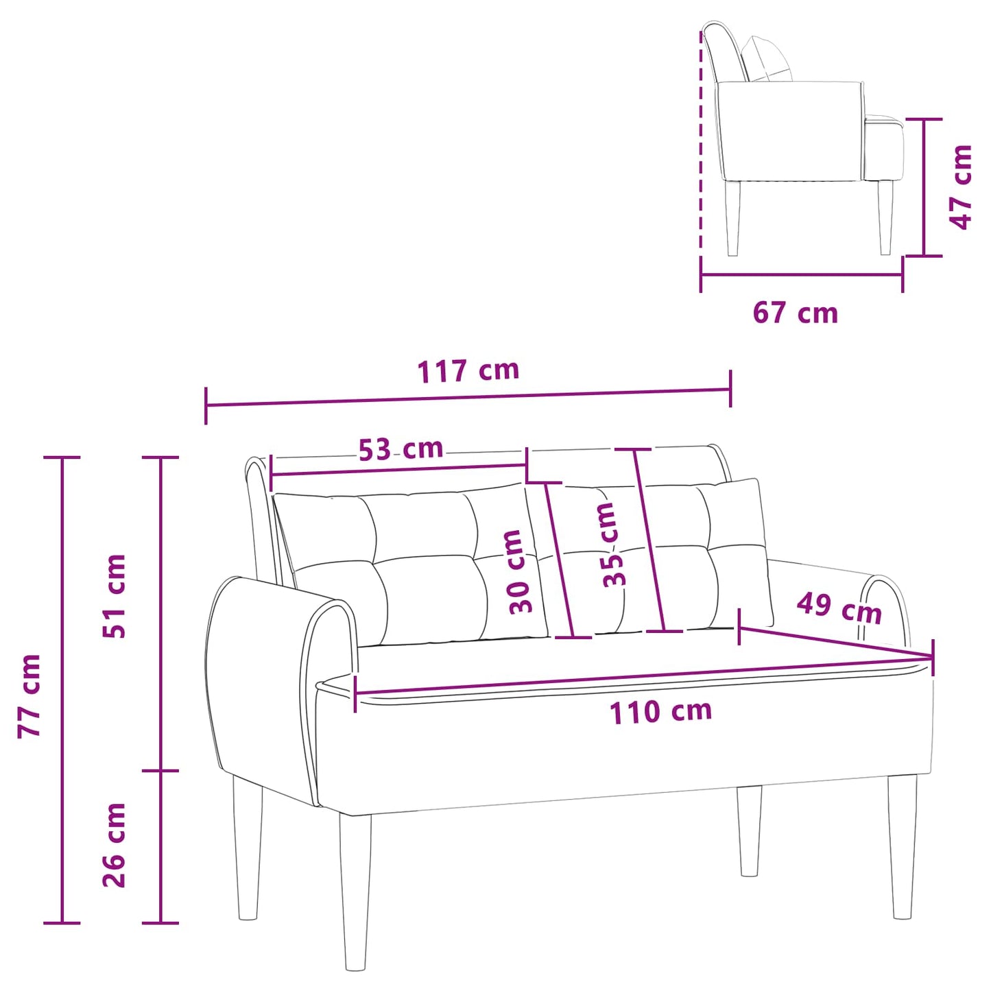 Lænestol med knap tufting Beige 117 x 67 x 77 cm Bouclé