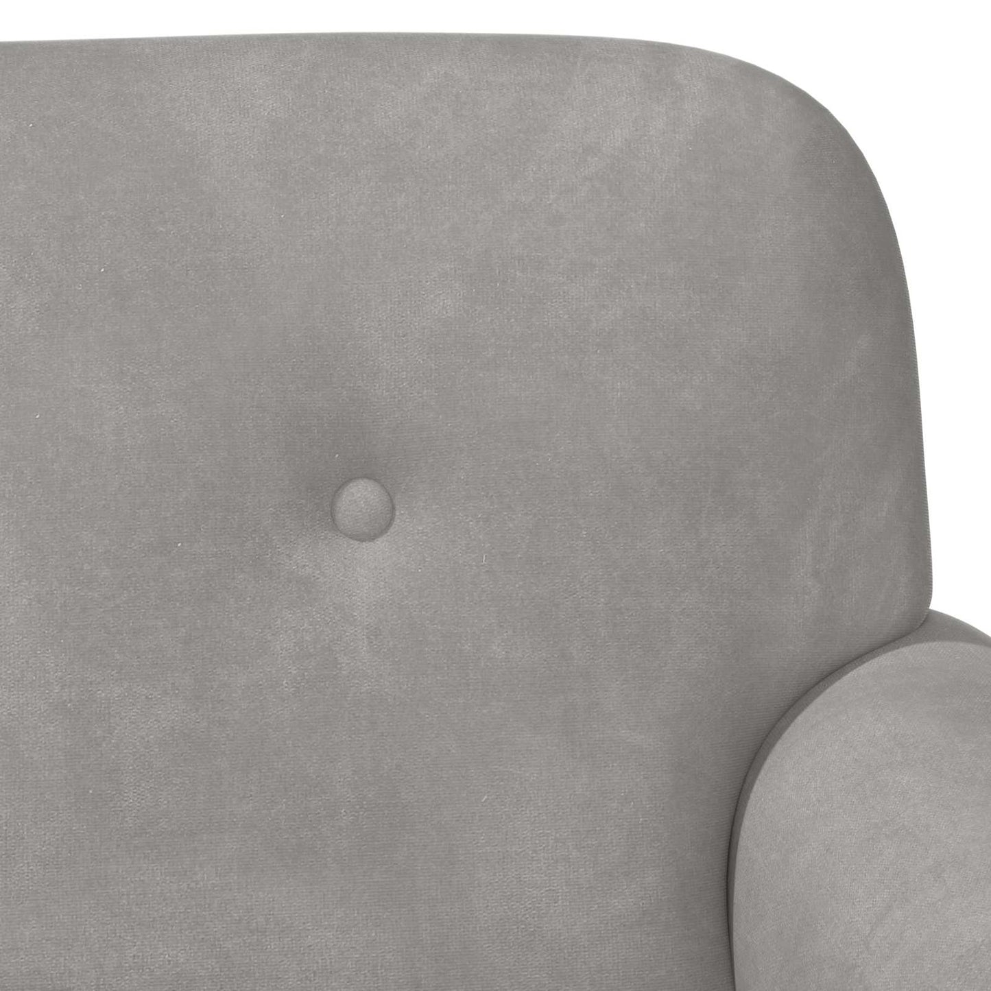 Lænestol med knap tufting Lysegrå 120 x 66 x 78 cm Fløjl