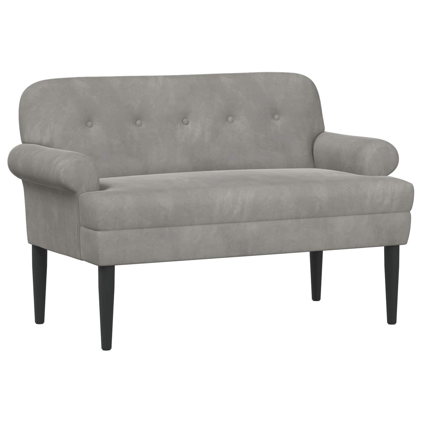 Lænestol med knap tufting Lysegrå 120 x 66 x 78 cm Fløjl