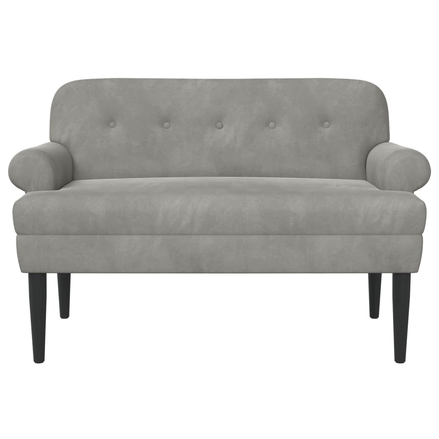 Lænestol med knap tufting Lysegrå 120 x 66 x 78 cm Fløjl