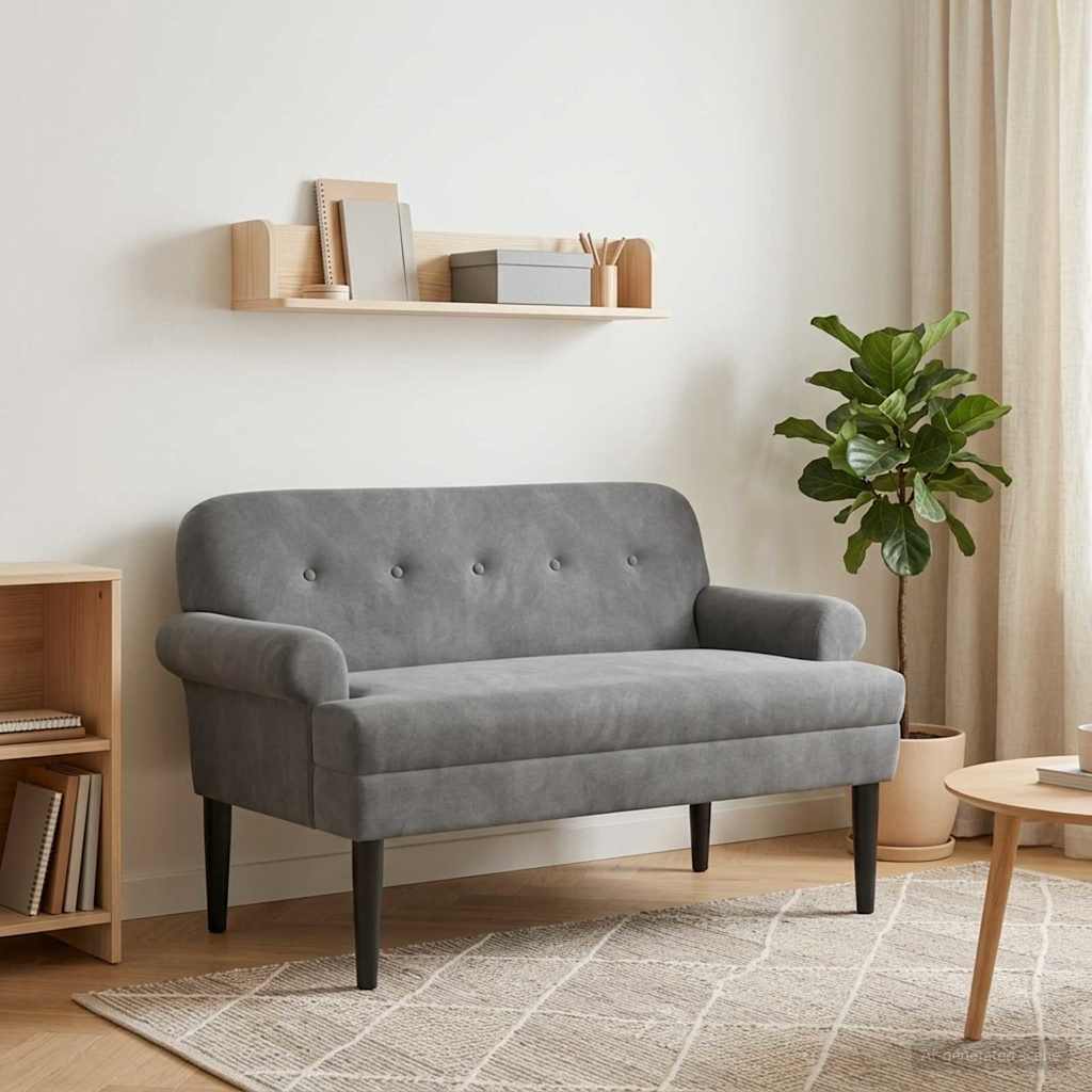 Lænestol med knap tufting Mørkegrå 120 x 66 x 78 cm Fløjl